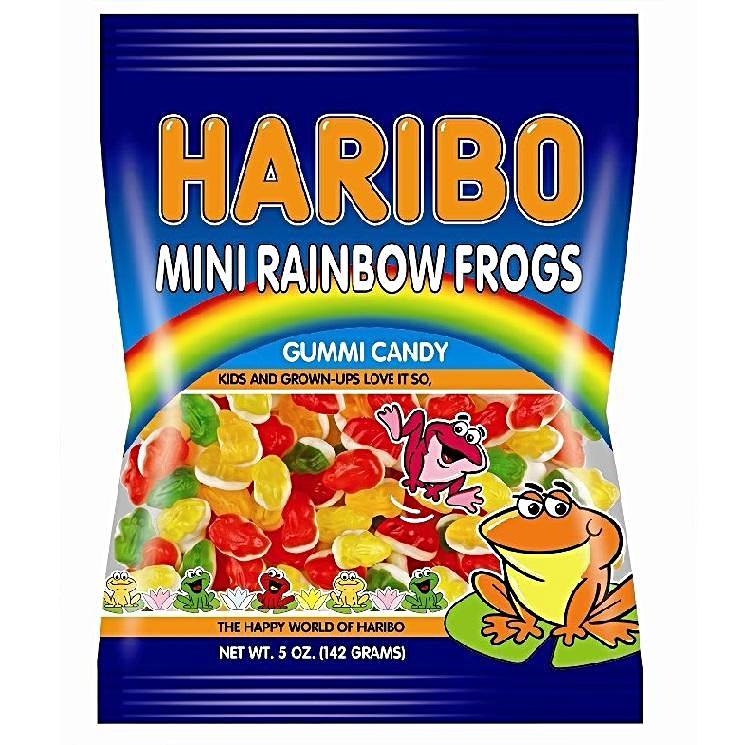 Haribo Gummi Mini Rainbow Frogs – Half Nuts